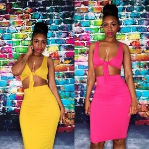 High-Waisted Tie Skirt Set